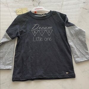 Dream Big Little One Long Sleeve Tee - Black and Gray